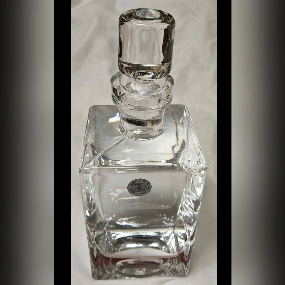 Hand Blown Clear Glass Made in Turkey Decanter 10